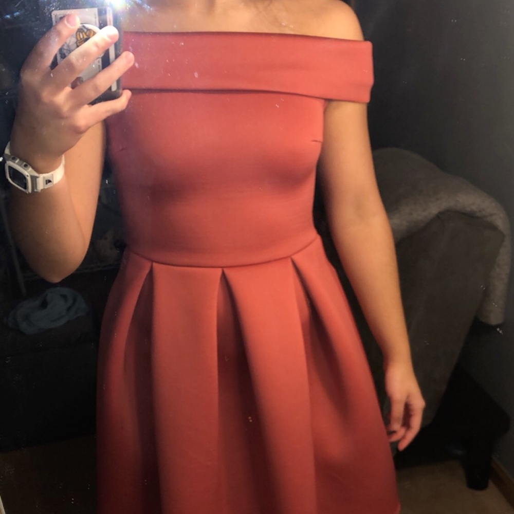 rose pink charlotte russe off the shoulder dress